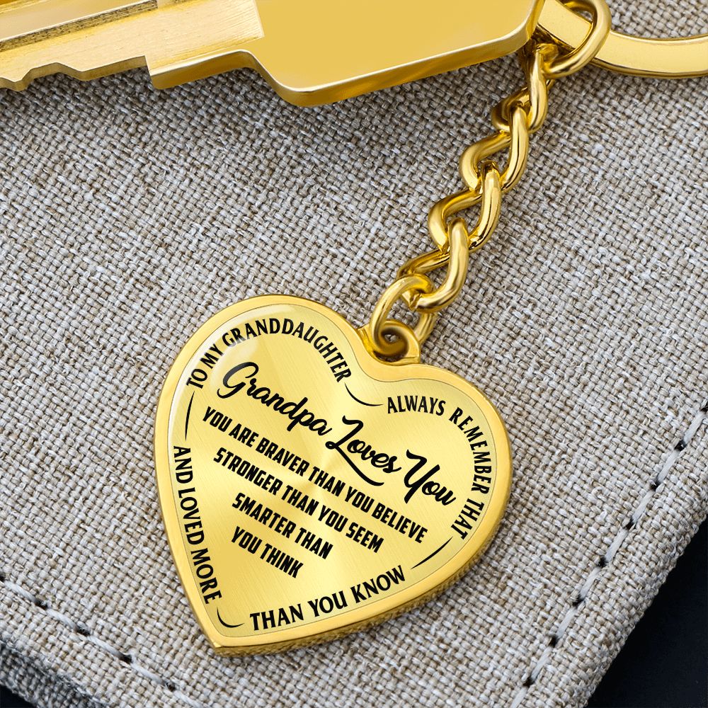 Grandpa Loves You - Heart Keychain