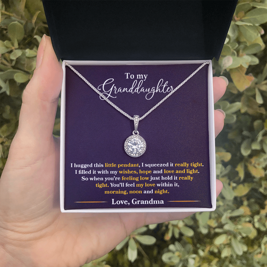 I Hugged This Little Pendant - Love Grandma - Eternal Hope Necklace