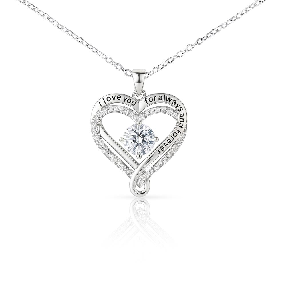 To My Beautiful Wife - I Love You For Always And Forever - Heart Necklace