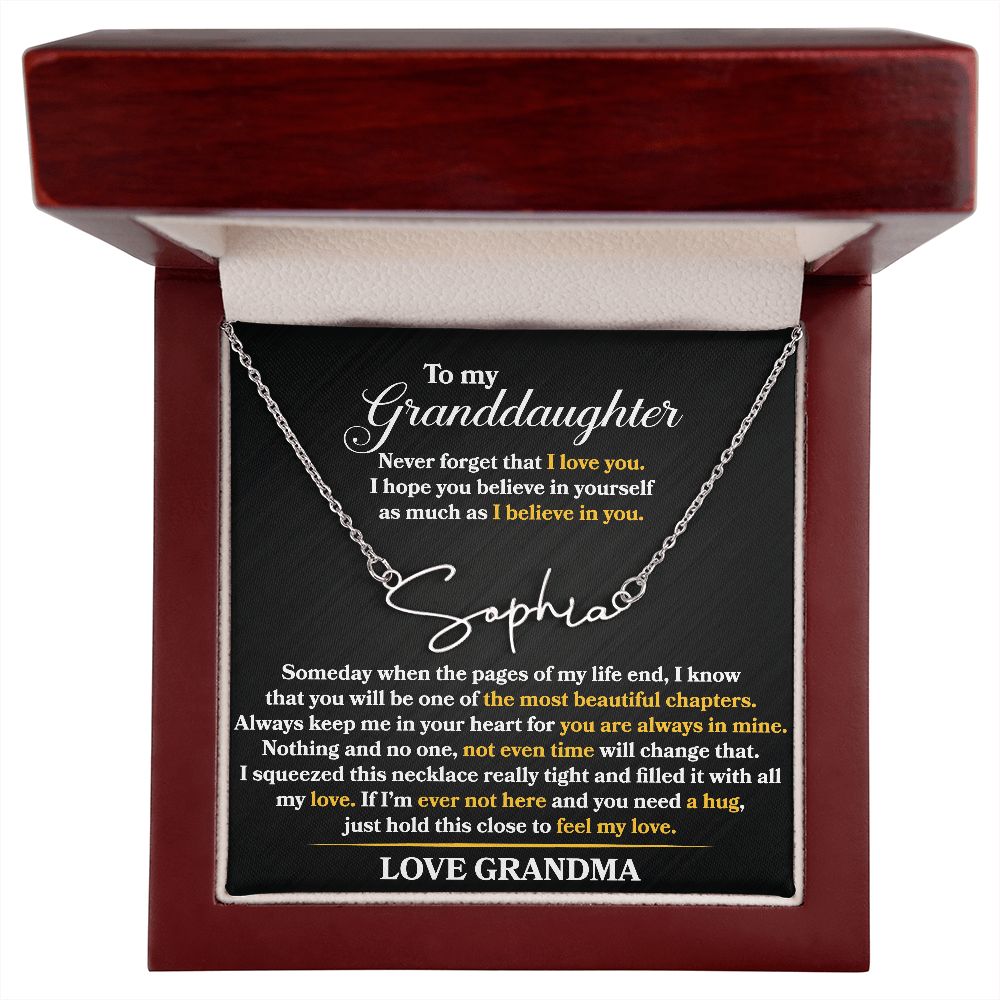 Granddaughter - Never Forget That I Love You - Signature Name Necklace